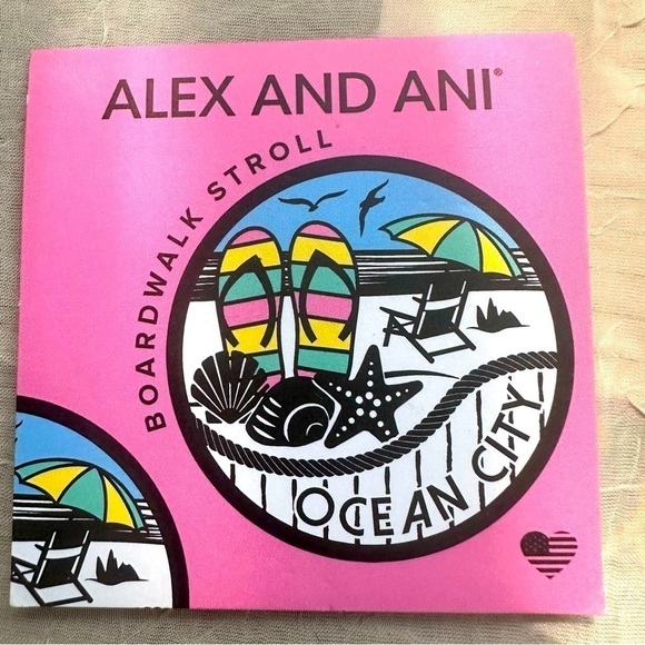 Alex and Ani Ocean City Maryland Limited Edition Bracelet Beach Flip Flops HTF - Picture 4 of 6